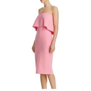 LIKELY  Driggs Ruffle Overlay Midi Pink Dress Size 6